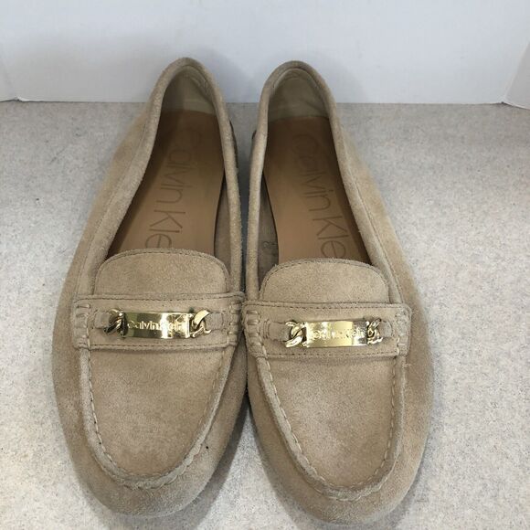 Women’s Calvin Klein Lunasi Tan Loafer Mocassin Slip On - Picture 2 of 10